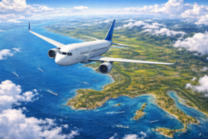 a plane on the web sky high