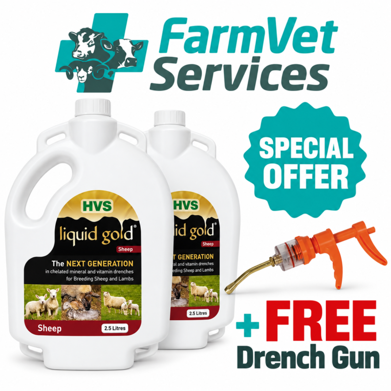Liquid Gold Sheep 2 x 2.5L with free drench gun special offer